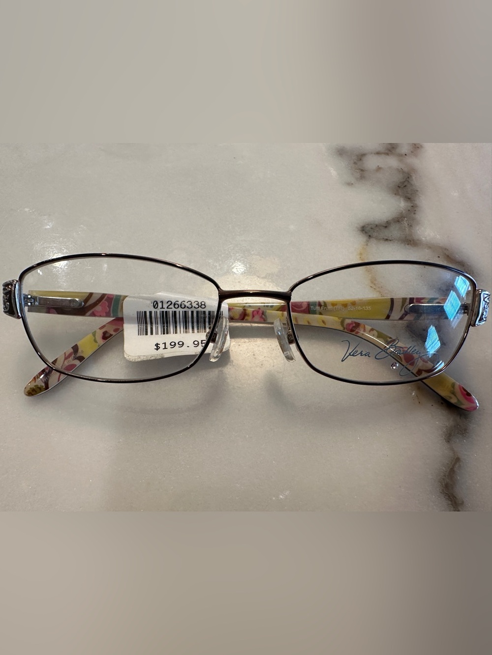 Vera Bradley Gold Semi Rimless Tutti Frutti Floral Eyeglass Frames - NWT
